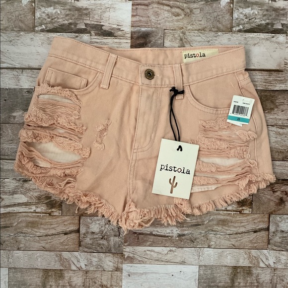 pistola Pants - NWT Pistola Nova Cutoff Denim High-Waist Shorts